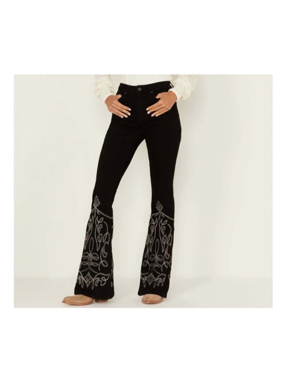 IDYLLWIND WOMEN'S SADDLE DRIVE HIGH RISE BLACK BOOTCUT JEANS SIZE 10 34L